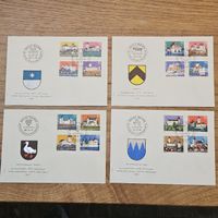Lot 4x Pro Patria FDC Schlösser & Burgen Schweiz 1976-79