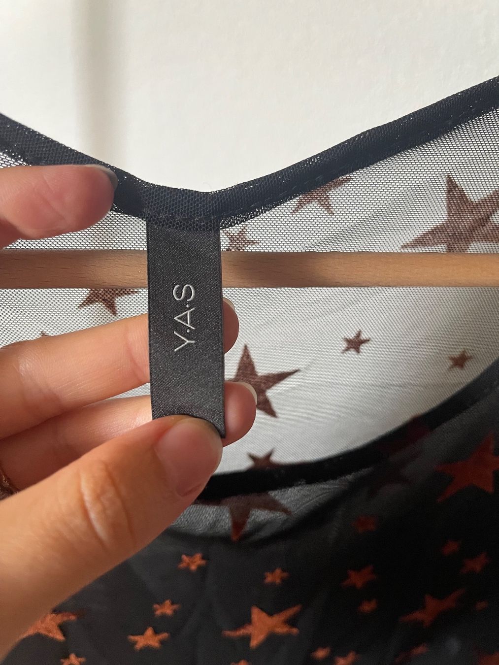 Camicette: YAS, Sternchen-Bluse, transparent, schwarz, XS-S – Usato da Ettingen venduto da cla_526w 2