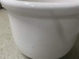 Weisser Keramiktopf, Übertopf, Durchmesser 40cm, Höhe 30cm