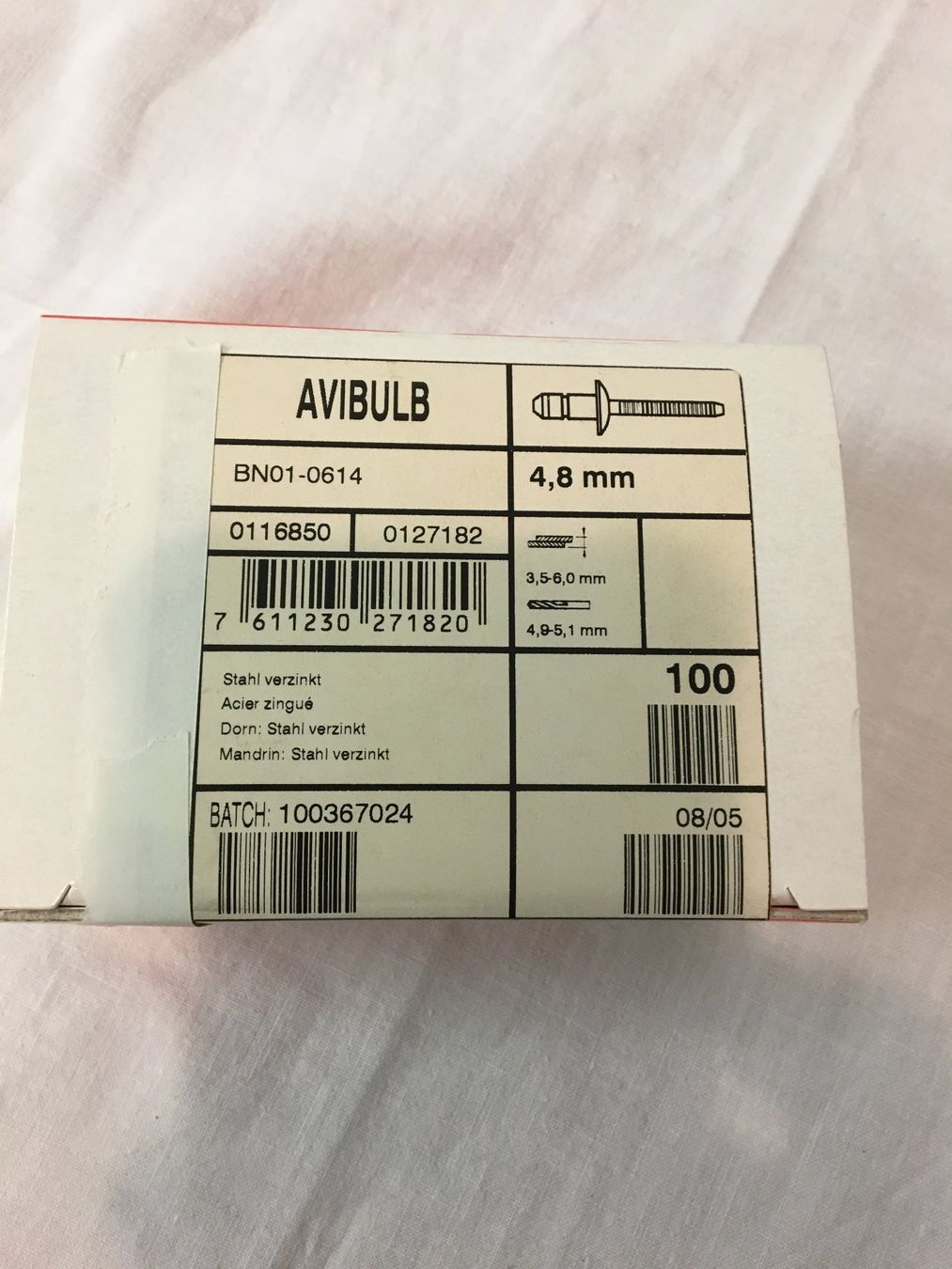 Metall- & Schlosserei Sonstiges: POP-Nieten AVIBULP ø 4.8 mm – Neu und originalverpackt aus Bergdietikon von Werkler33