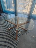 Table basse ronde plateau verre pied métaliques occasion