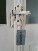 Schild, Etikett Willkommen verzinkt Shabby Chic Landhaus