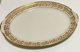 Schale oval Porzellan weiss Langenthal 1952 Dekor Gold