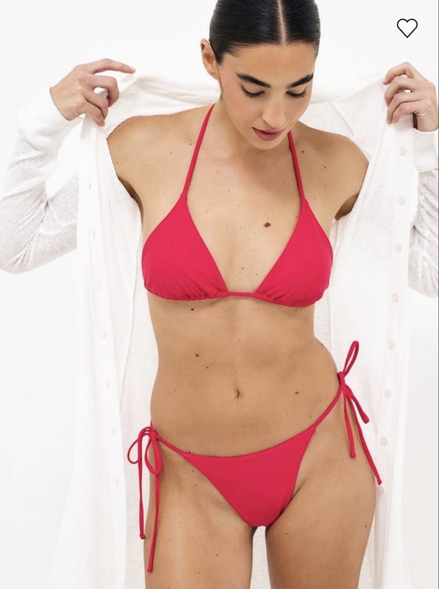 Costumi da bagno & Bikini: NA-KD Side Tie Bikini Panty rot – Nuovo e nell'imballaggio originale da Frick venduto da van_75yb