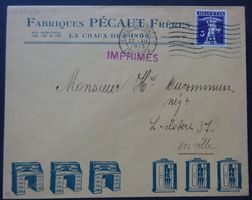 Illustr. Brief Fabriques PECAULT FRERES, La Chaux-de-Fonds