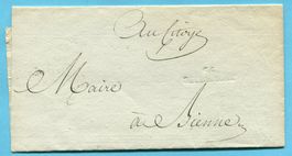 Faltbrief von Delemont 66 nach Biel 1812