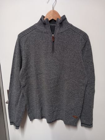 Tom Tailor Herrenpullover Gr. M, grau-meliert