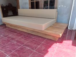 Gartengarnitur 2 Sofa 1 Tisch 1 Ottoman Teakholz Gartensofa