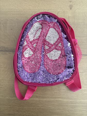 Kinder-Rucksack mit Wendepailletten – pink/violett/silber