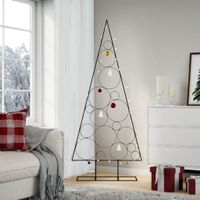 vidaXL Metall-Weihnachtsbaum für Dekorationen Schwarz 180 cm