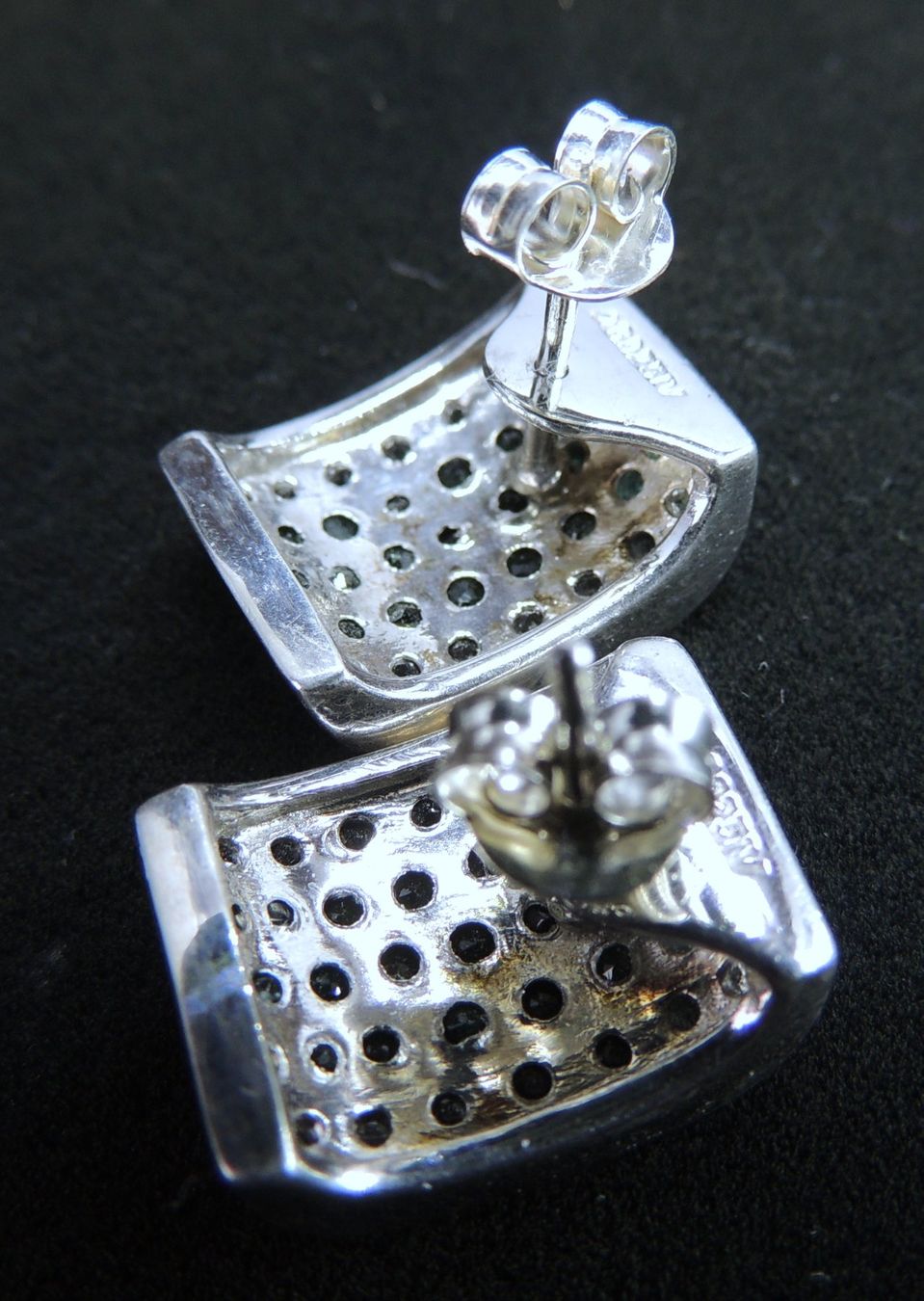 Orecchini pendenti & Orecchini a lobo: Silber 925 Pavé Ohrstecker mit Chromdiopsid – Nuovo (secondo la descrizione) da Waldenburg venduto da schaller707 4