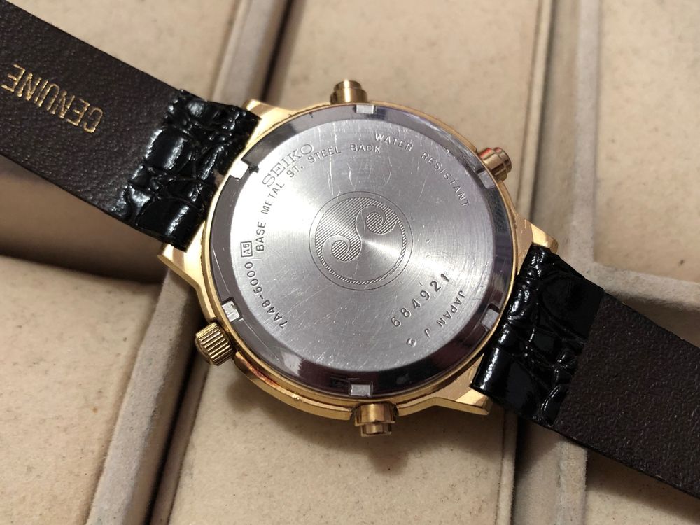 Montre vintage Seiko chronographe + phase de lune 39mm Kaufen