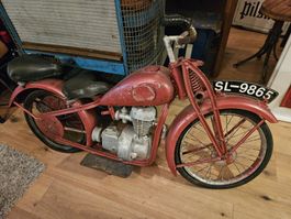 Rarität! Hölzernes Kinderkarussel Motorrad, 1940er Hennecke!