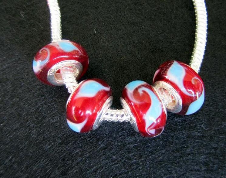 Perle (finte): Lampwork Glasperle, Glass Bead Modul Perle – Nuovo (secondo la descrizione) da Langenthal venduto da flowersNbirds 2