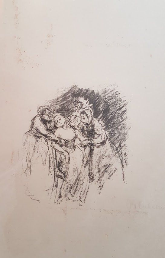 Xilografie: Max Liebermann Holzschnitt Die ohnmächtige Sara – Usato da zurich venduto da ARTMYART 2