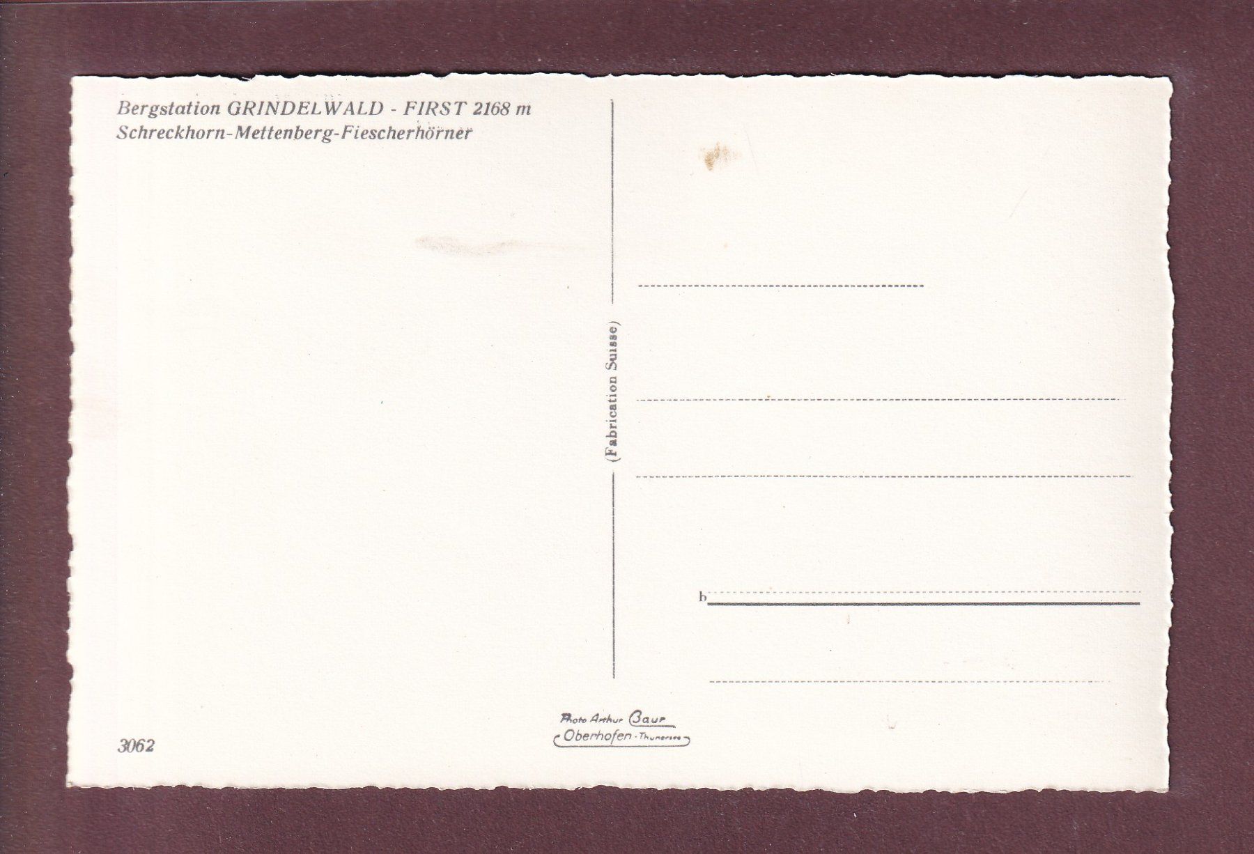 Cartes postales: Bergstation GRINDELWALD-FIRST – D'occasion à Pully par nicecards 1