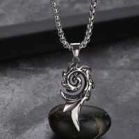 SOLDE Pendentif spirale argenté, chaîne maille, neuf!