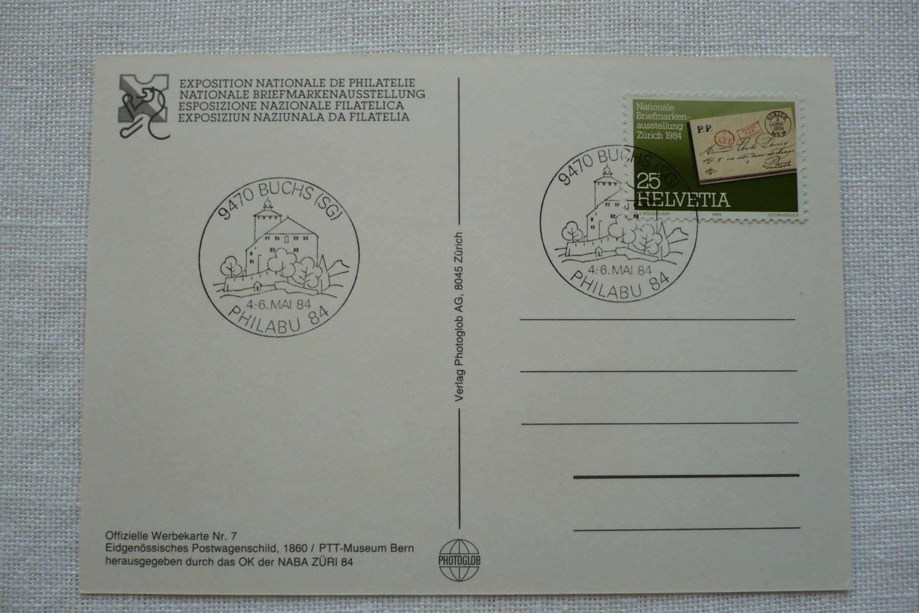 Tutti i francobolli: 1984 PHILABU 84, Buchs – Usato da Zürich venduto da saltandpepper008