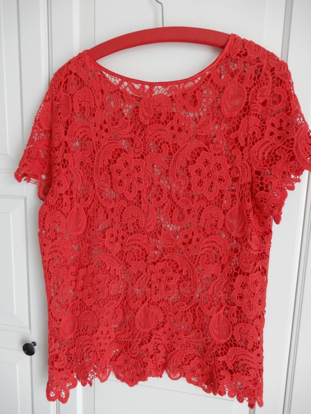 Blusen: Anne Weyburn Spitzen-Bluse rot, 42 – Gebraucht aus Burgdorf von Liss 1