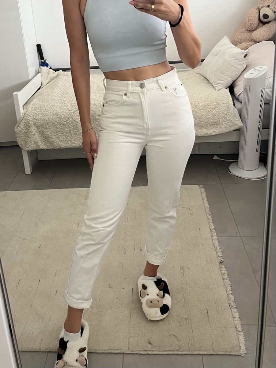 Pull&Bear Jeans: Jeans blanc taille haute Pull&Bear taille 34 – Neu (gemäss Beschreibung) aus Aigle von sow_m7gm 1