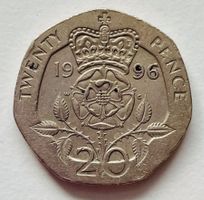 Seltene GB 20 Pence Münze von 1996 – Sammlerstück! AU-58!