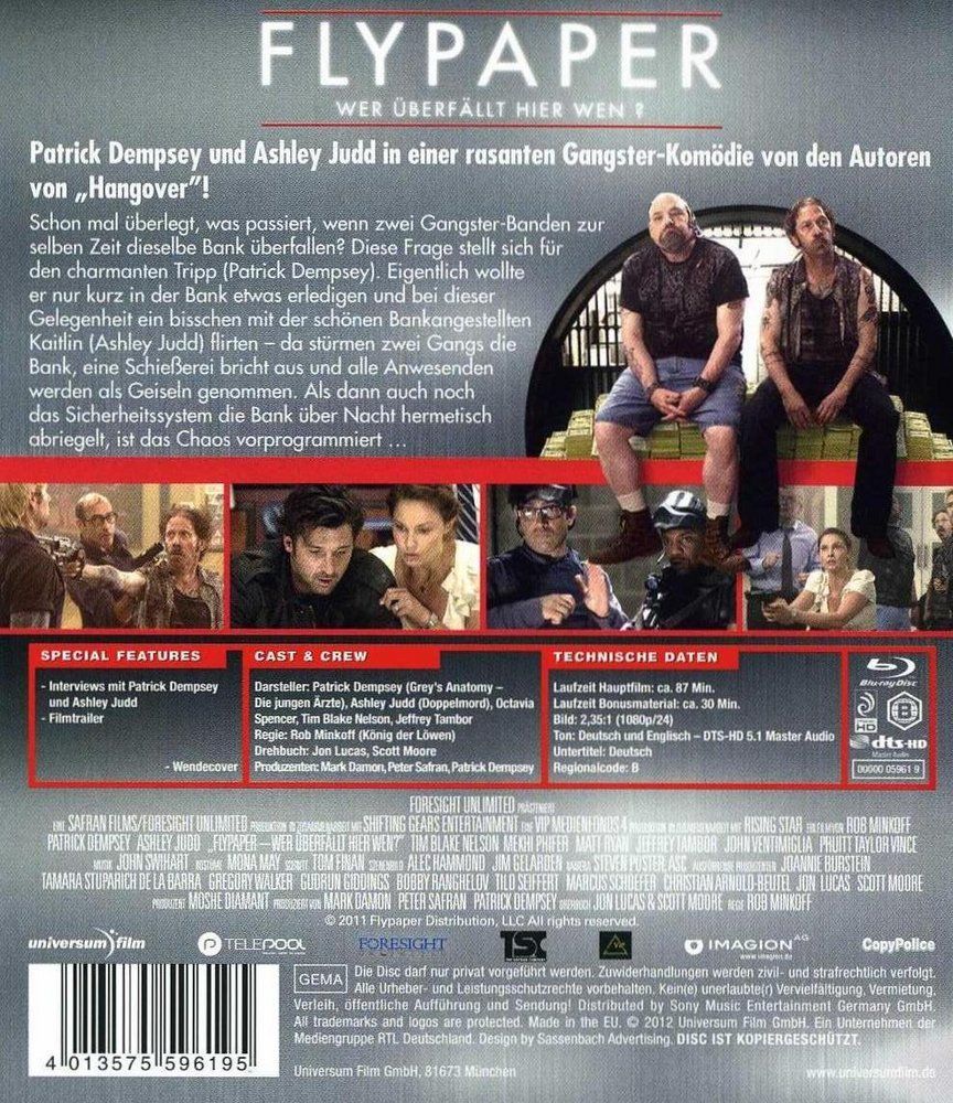 Tutti i DVDs: Flypaper (2011) Rob Minkoff/Patrick Dempsey/Ashley Judd/BD – Usato da Volketswil venduto da cinephilia 1
