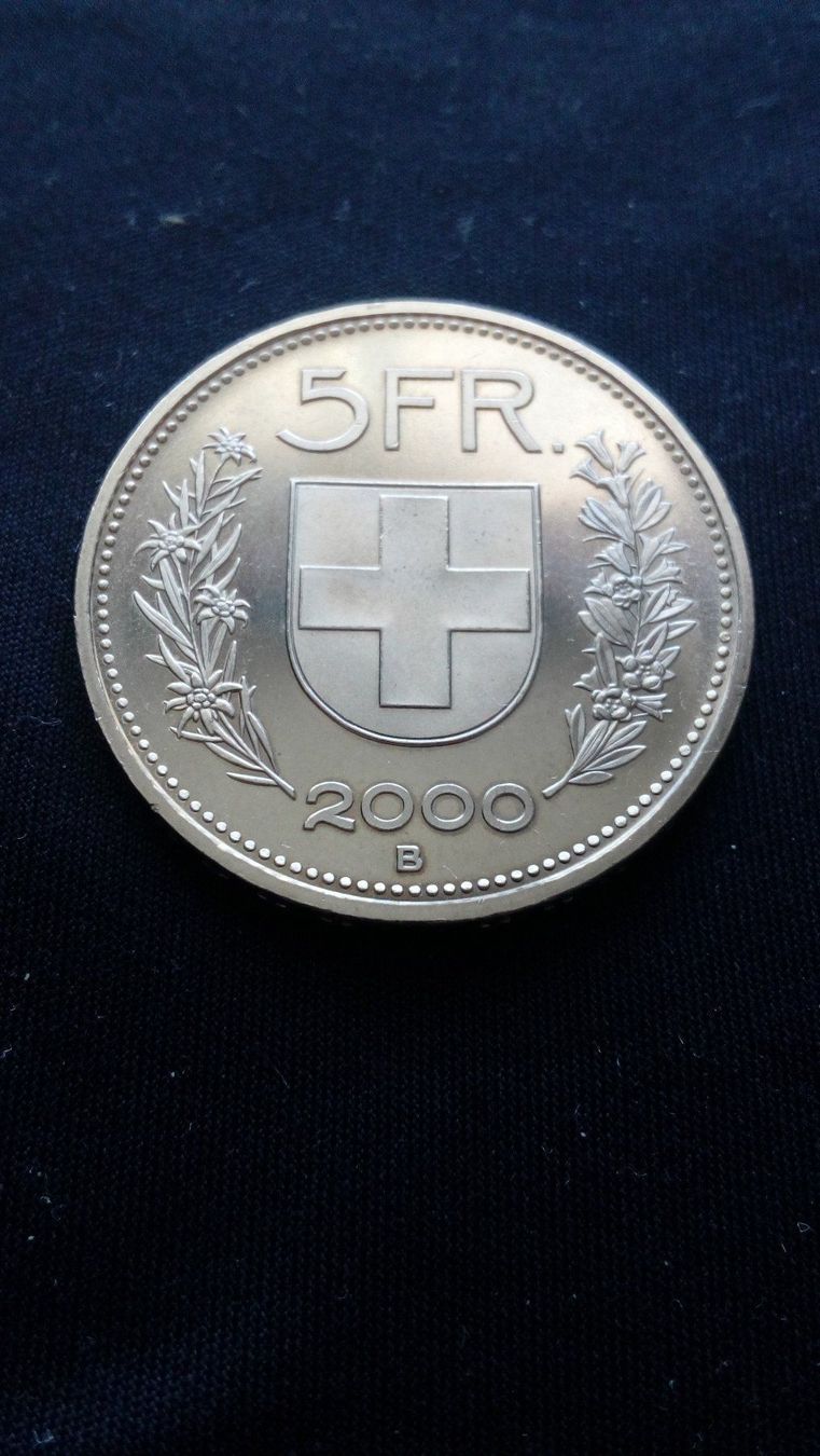 Toutes les monnaies: Schweiz 5 Franken 2000vorz- unz – D'occasion à Neuchâtel par karlpierrino