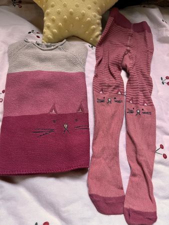 Adorable, cosy jumper + matching tights 1.5- 2 years (92 cm)