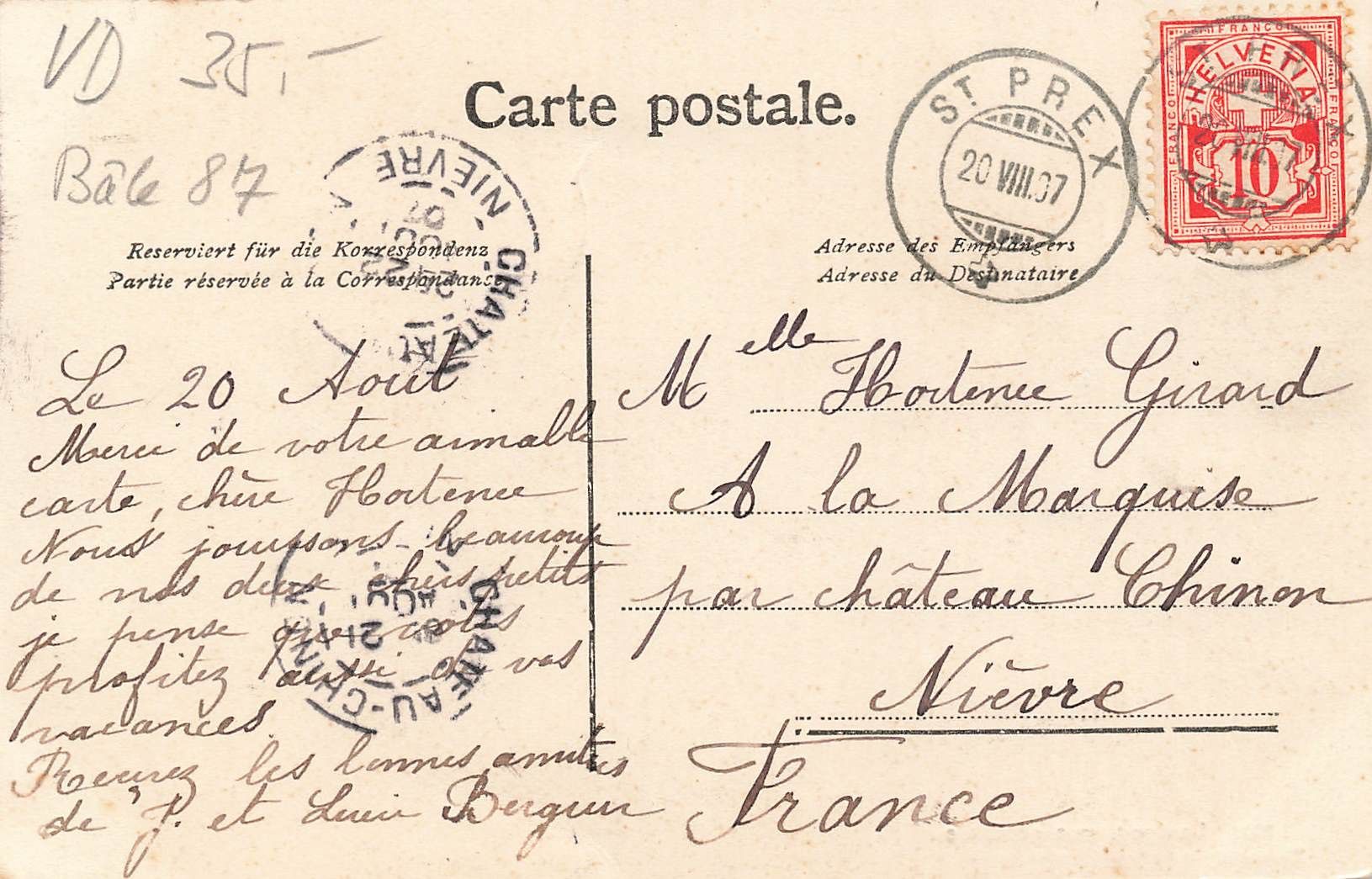 Cartoline postali: Lavigny vue generale – Usato da Biasca venduto da Blenio71 1
