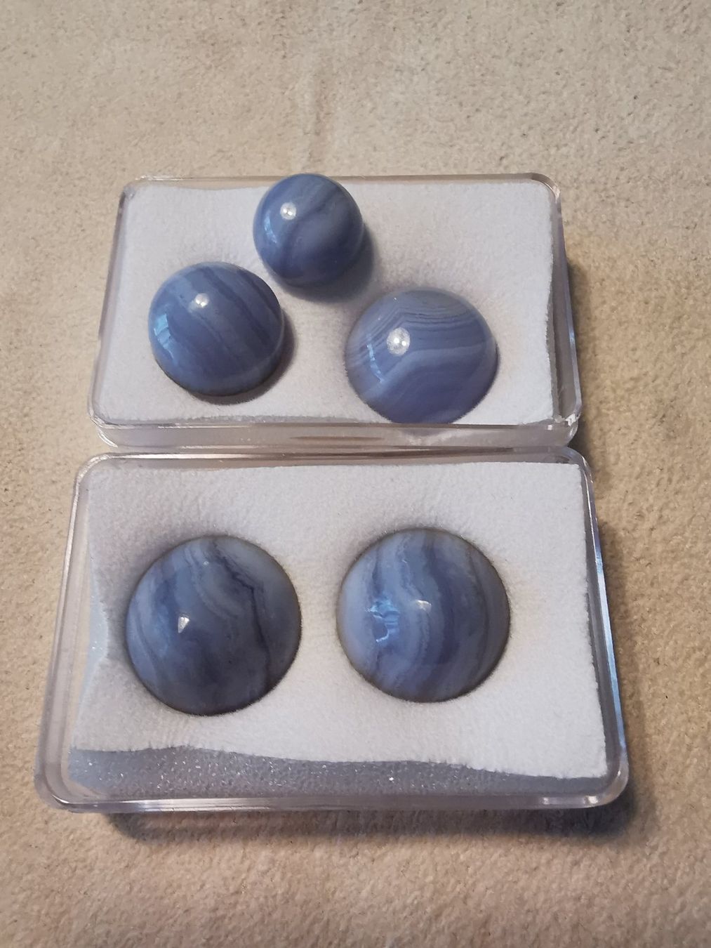 Pietre preziose: 5 Stk. Chalcedon Cabochons – Nuovo e nell'imballaggio originale da Dierikon venduto da Buntspecht-10 2