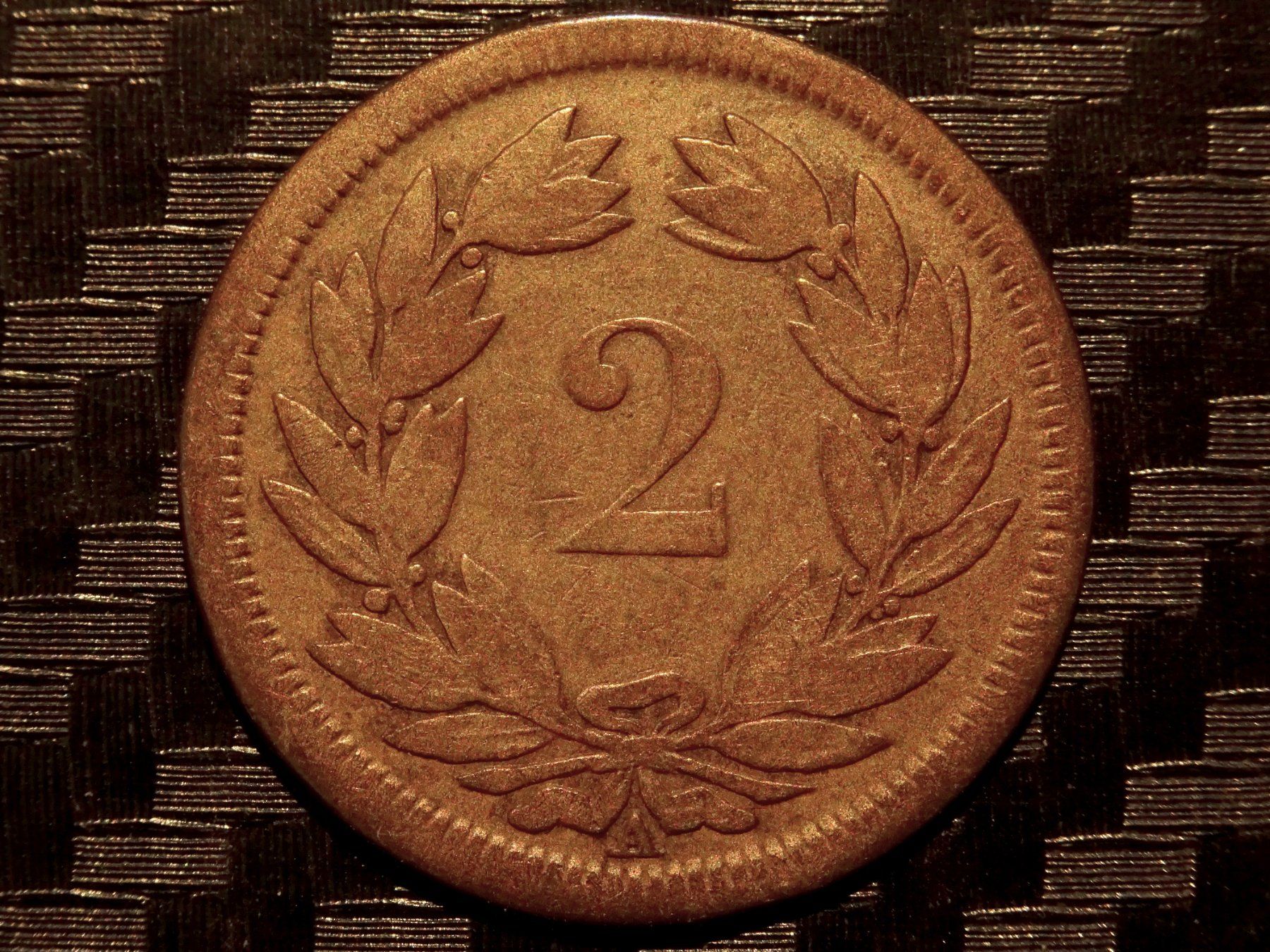 Tutti le monete: 1850 - 2 cts. 2.37gr – Usato da Courgenay venduto da ZubR237 1