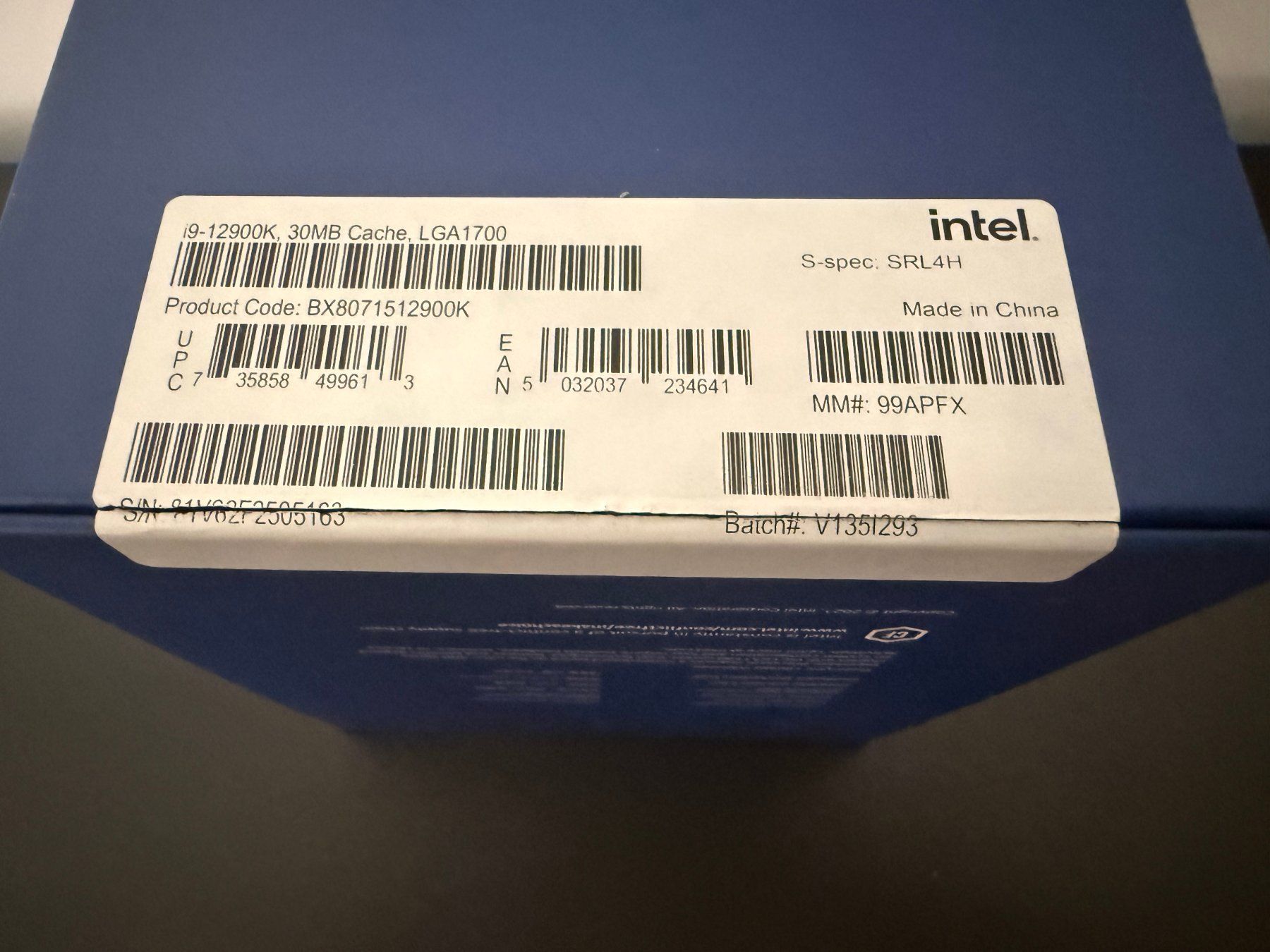 Intel Componenti elettronici: Intel i9 12900k Prozessor CPU – Usato da Winterthur venduto da Natelnummer 1