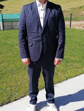 Herren Anzug Slim Fit blau von C&A Gr. 52
