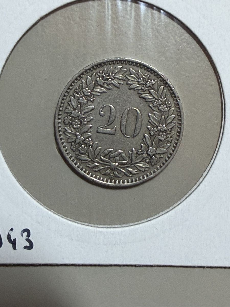 Alle Münzen: CHF 0.20 - 1943 – Gebraucht aus Payerne von Mike1682