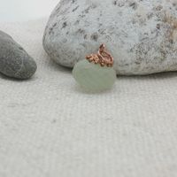 Edelstahl Anhänger mit Prehnite - frosevergoldet