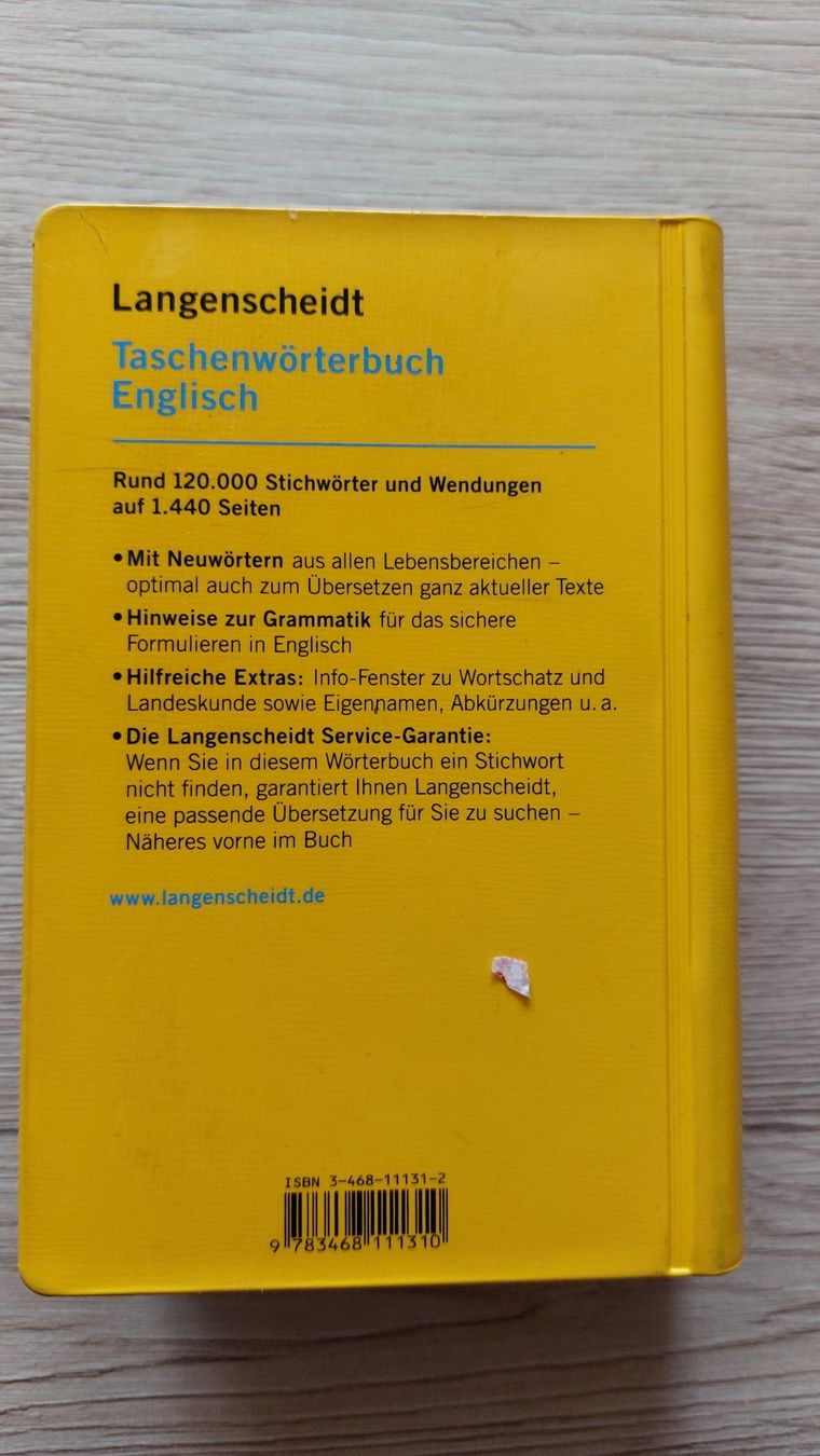 Bücher: Langenscheidt Taschenwörterbuch ENGLISCH – Gebraucht aus Goldingen von Ernapala 1