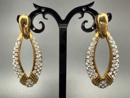 Vintage-Ohrringe Cabouchon Paris – Goldfarben