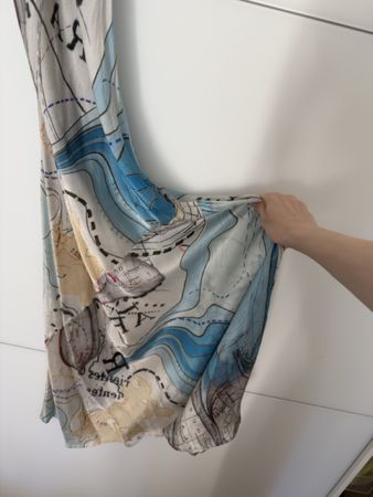 Zara Maxi dress map print silk dress size S