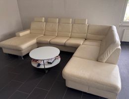 Ecksofa Leder beige