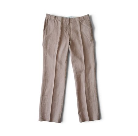 Pantalon droit 100% lin LAURA CLEMENT - Vieux rose