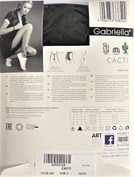 Calze & Collant: Strumpfhose Gabriella Art Cacti – Nuovo e nell'imballaggio originale da Menziken venduto da chianti10 1