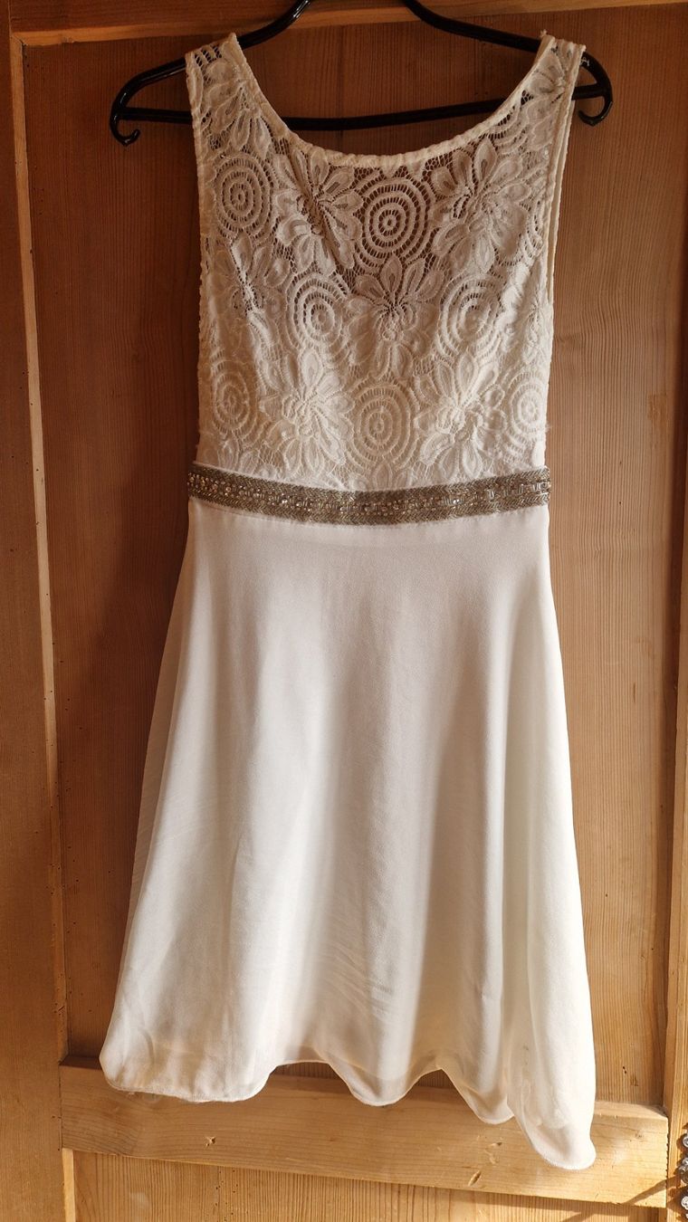 Kleider & Röcke: Festliches Kleid in weiss – Gebraucht aus Auw von Holzwurm69