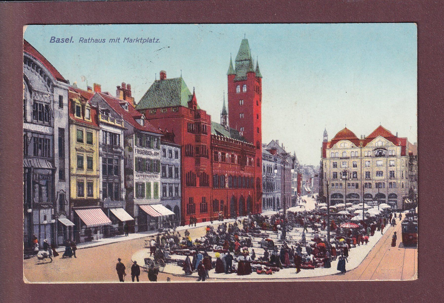 Ansichtskarten: BASEL - Marktplatz - 1911 – Gebraucht aus Pully von nicecards