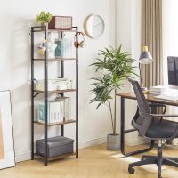 Bücherregal Pflanzenregal Standregal 5 Ebenen Stahl Braun