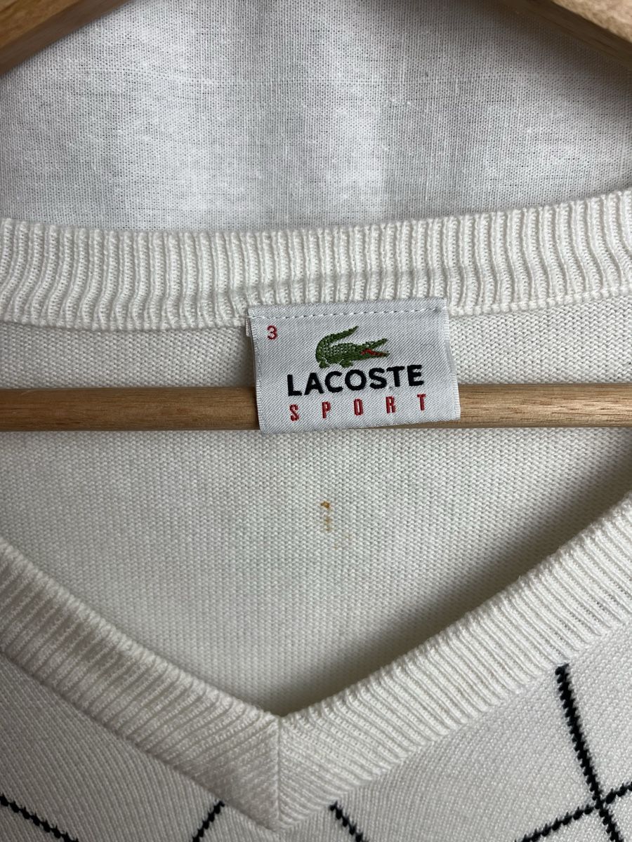 Lacoste Pulls & Sweat-shirts: Pull Lacoste blanc carreaux  – Neuf (Voir description) à Les Avanchets par lunedeneige.shop 2