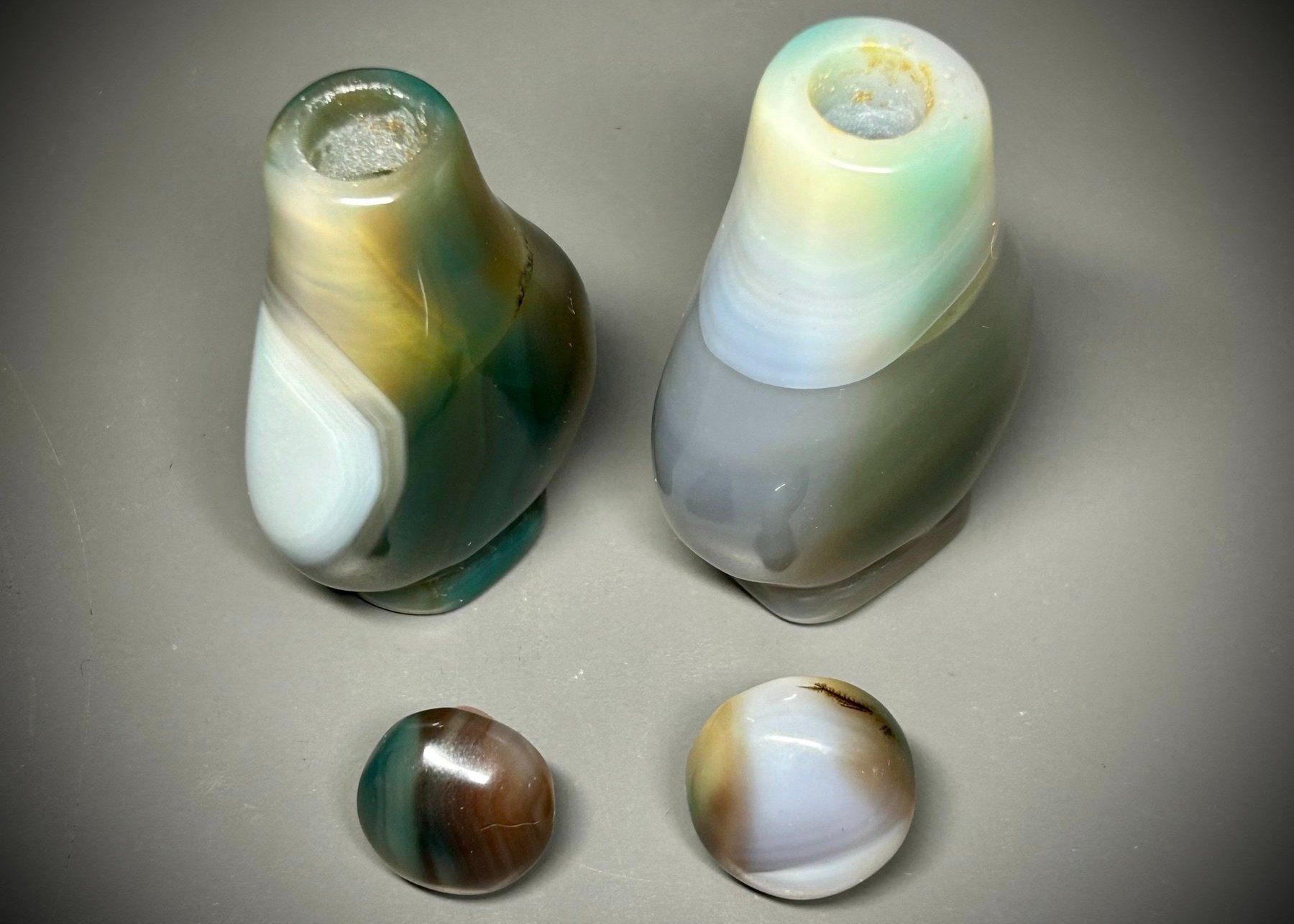 Minerali & Pietre curative: China 2 wunderschöne Achat snuff bottles – Usato da Basel venduto da chinarh891 1