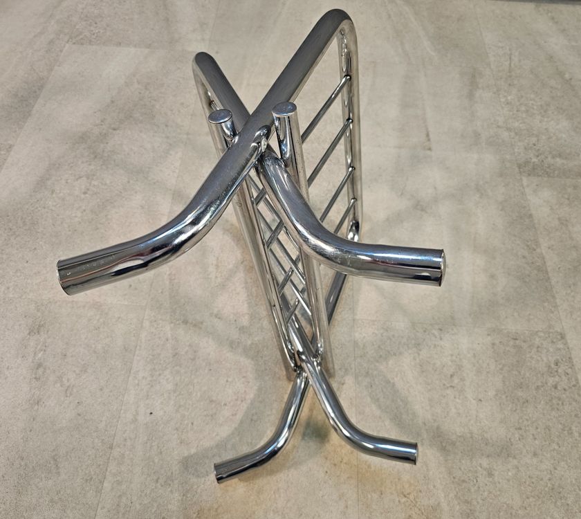 1980 Zack Folding Magazin Rack Bauhaus Chrom Zeitungsständer (Gebraucht ...