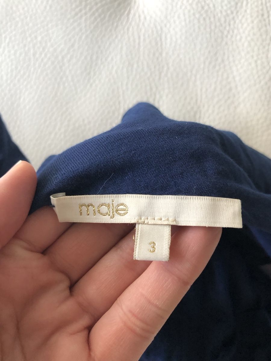 Maje Vestiti: Maje robe bleu marine avec cuir – Nuovo (secondo la descrizione) da Cointrin venduto da sacha1981 2