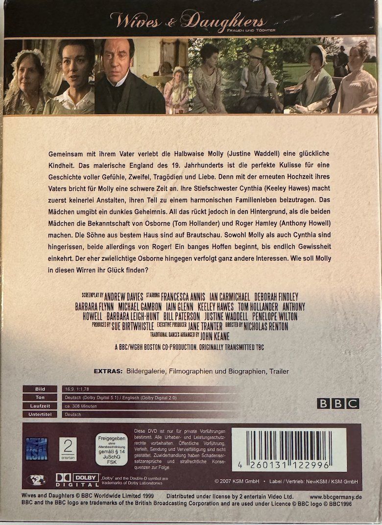 Tutti i DVDs: 3 DVDs  WIVES & DAUGHTERS von Elizabeth GASKELL'S – Usato da Wisen venduto da gigisna 1