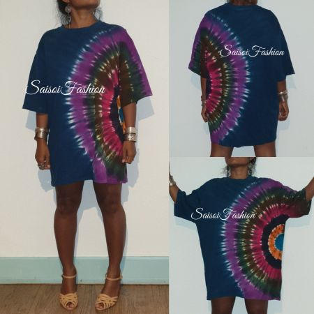 Sommer Batik Handgefärbt Hippie 100%Baumwolle T-ShirtXS-XXL